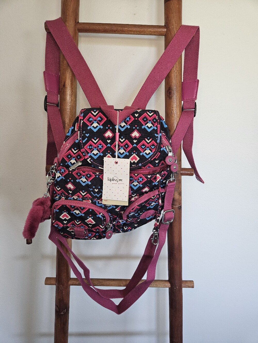 Kipling Geometric City Zip Convertible Backpack - Picture 2 of 13